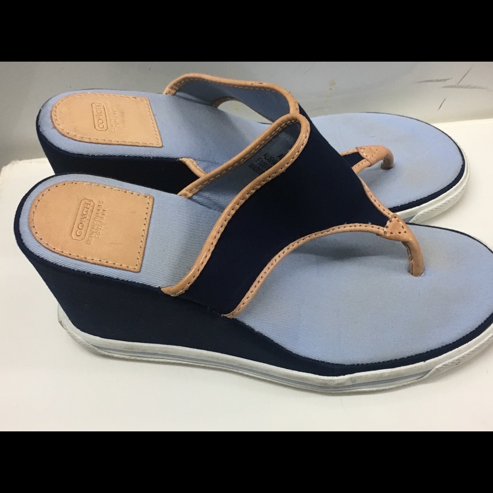 Coach heeled wedge sandals.